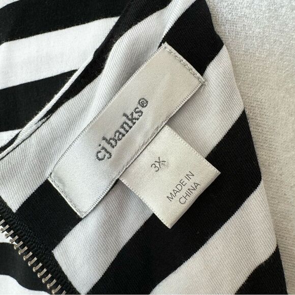 CJ Banks Sleeveless Dress Black White Striped SZ 3X - Picture 12 of 15